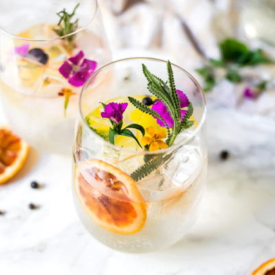 Garden bed full of edible flowers